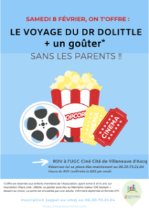 Sortie cinéma pour les ados et les enfants adhérant à l'association @ ugc villeneuve d'ascq 